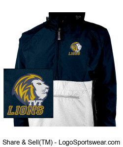 Charles River  Pack-N-Go Pullover  (Navy/White)  [Embroidered] Design Zoom